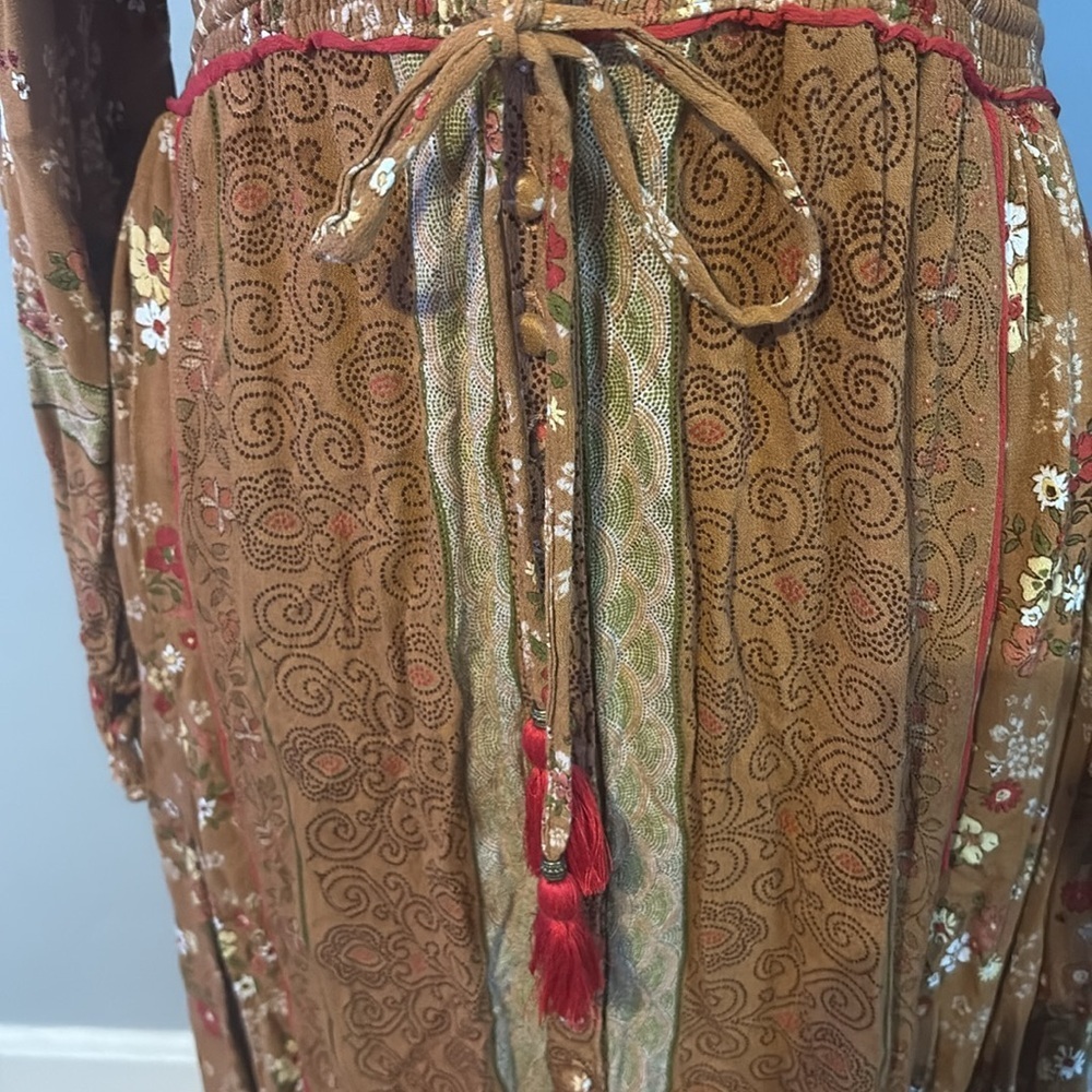 Tulle & Batiste Grace Maxi Dress Button Front Elastic Waist Terracotta Small - Picture 6 of 13